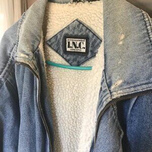 Denim jacket fleece lined men's Medium